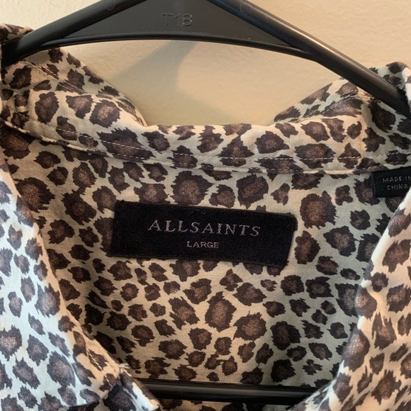 Allsaints Apex Leopard Print Button Down Shirt - Picture 7 of 7